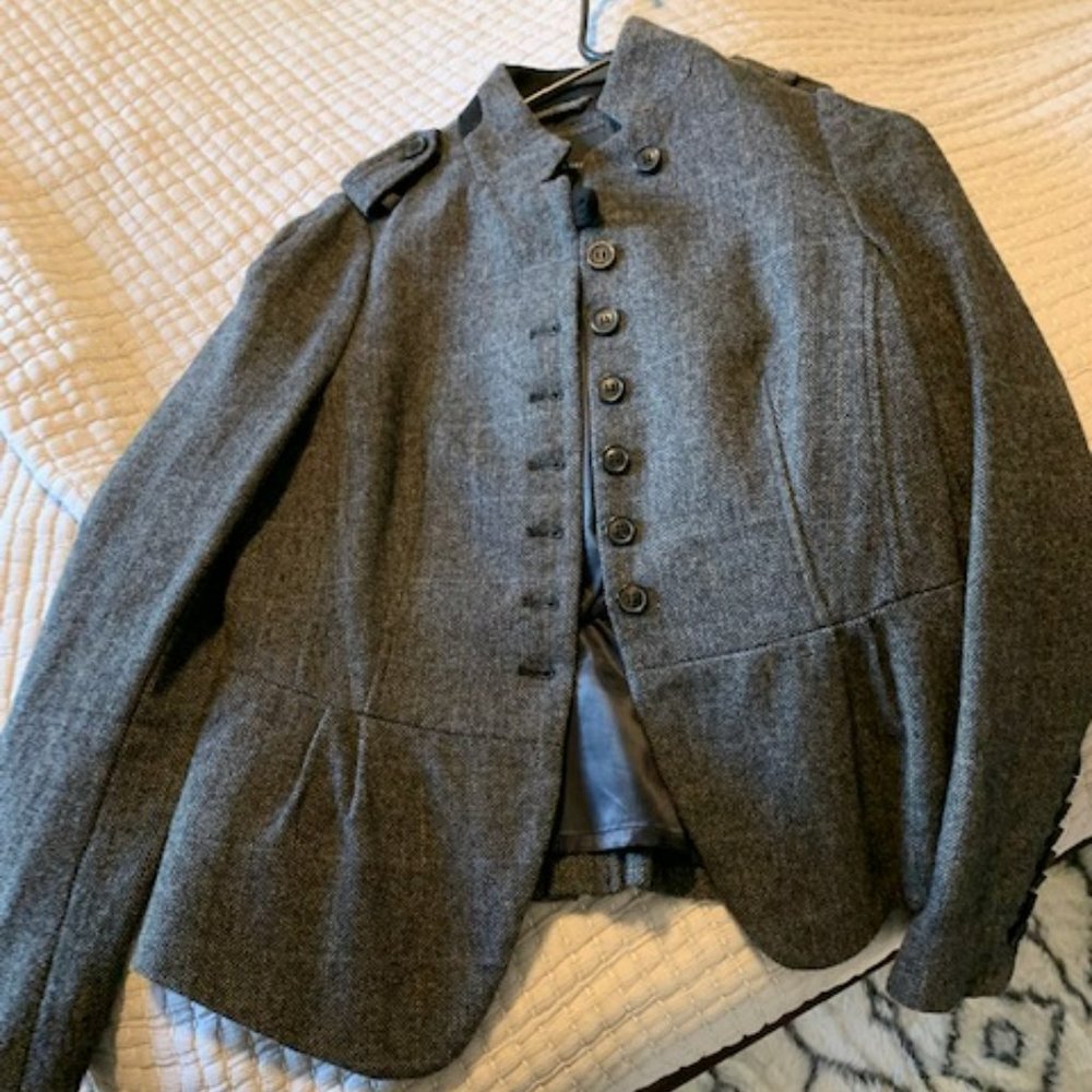 Zara Gray Blazer with Button Detail